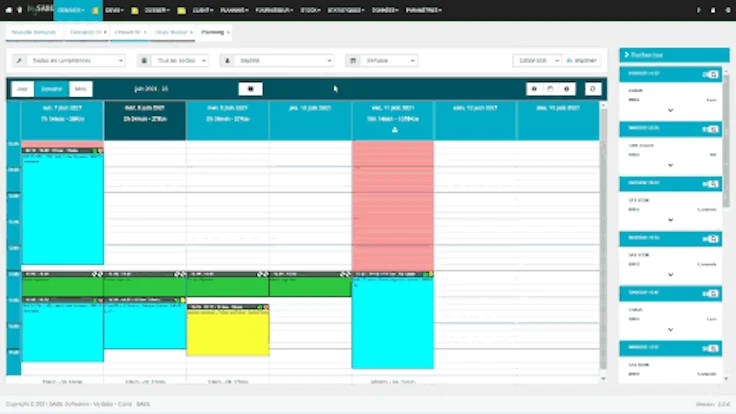 Exemple de planning d'intervention avec un logiciel SaaS 