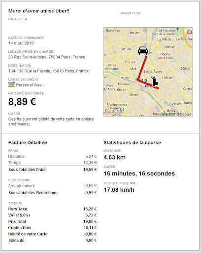 facture uber note de frais 