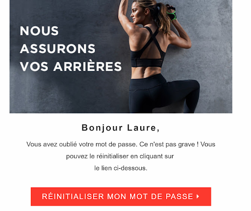 Exemple de communication personnalisée © Fabletics
