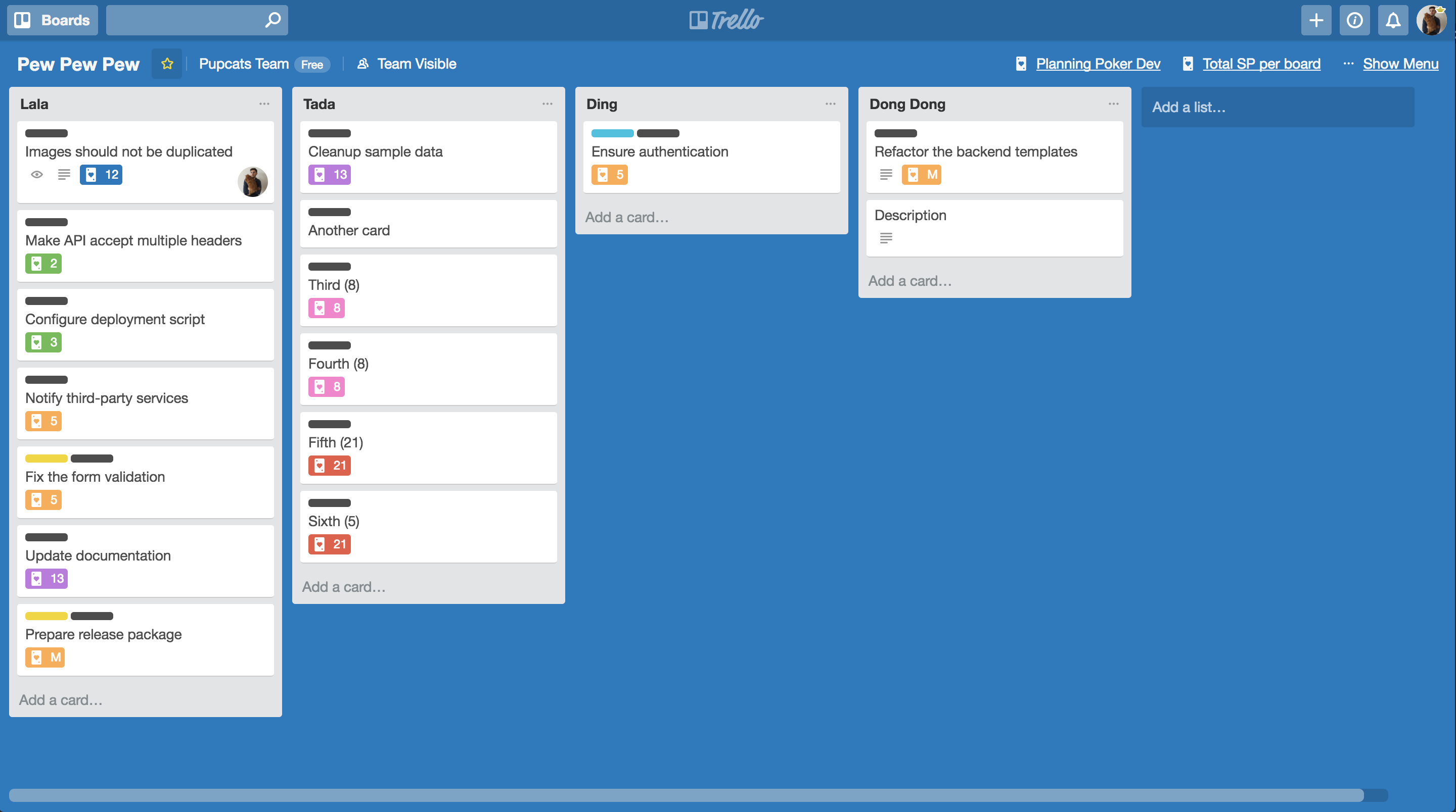 Trello screenshot