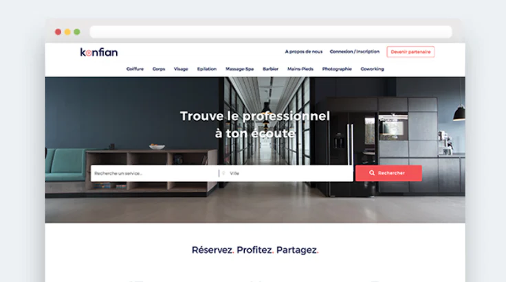 Marketplace Konfian réalisée avec © Milango