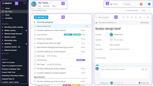 Capture Asana pour Logiciel Outils Collaboratifs