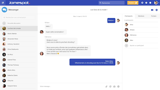 Capture Jamespot pour Logiciel Outils Collaboratifs