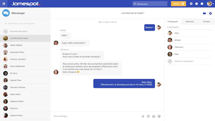 Capture Jamespot pour Logiciel Outils Collaboratifs