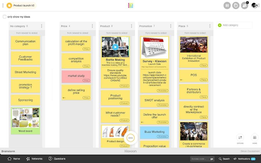 Capture Klaxoon pour Logiciel Outils Collaboratifs