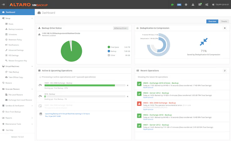 Logiciel de sauvegarde : Altaro VM Backup