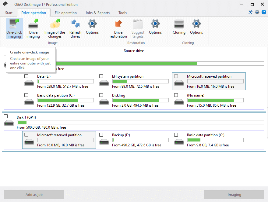 Logiciel de sauvegarde : O&O DiskImage 17