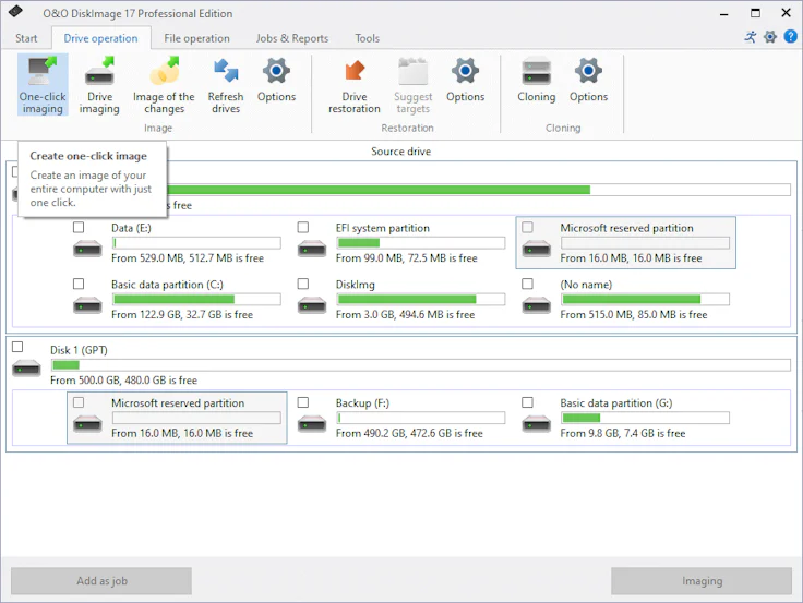 Logiciel de sauvegarde : O&O DiskImage 17