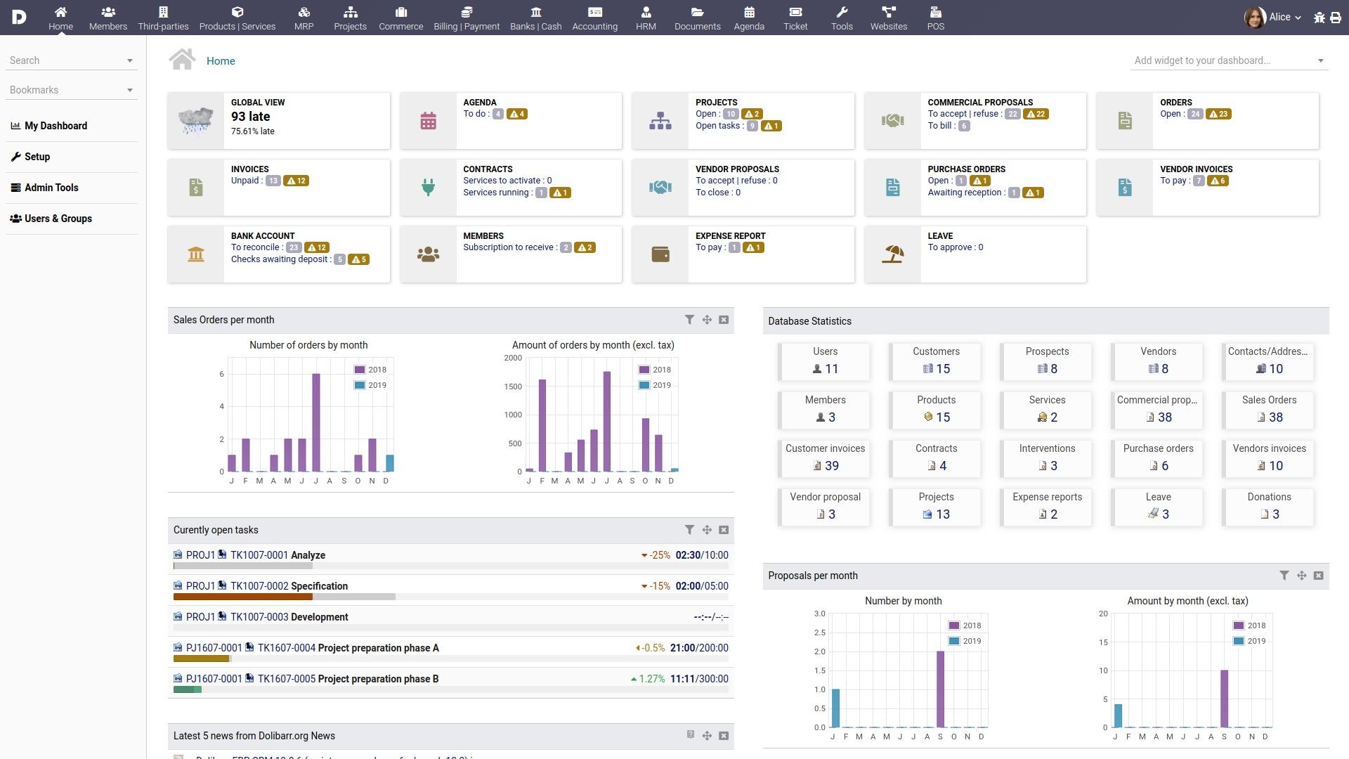logiciel crm gratuit : dolibarr