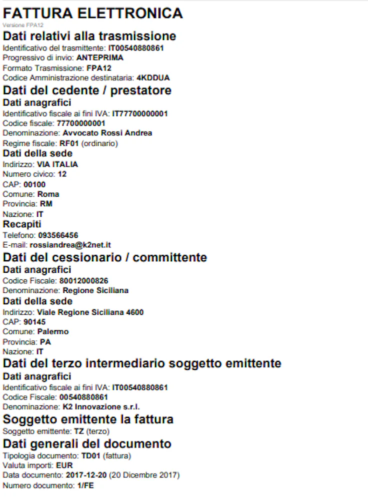 Esempio di fattura elettronica per il regime forfettario: quali sono le diciture obbligatorie? 