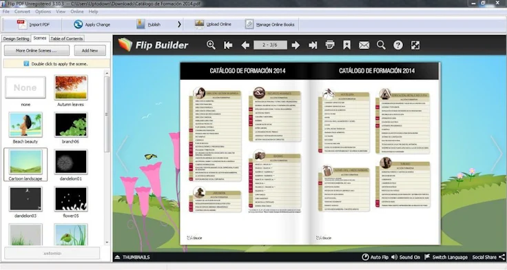 Capture Flipbuilder pour logiciel catalogue commercial
