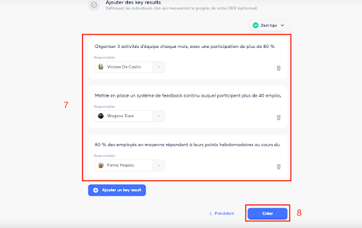 méthode okr : exemple Zest