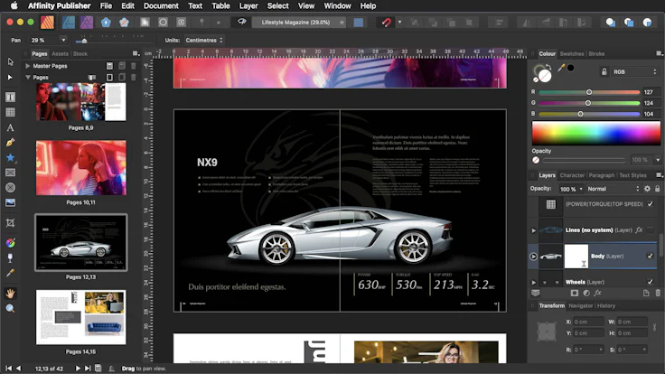 Capture Affinity Publisher pour logiciel PAO