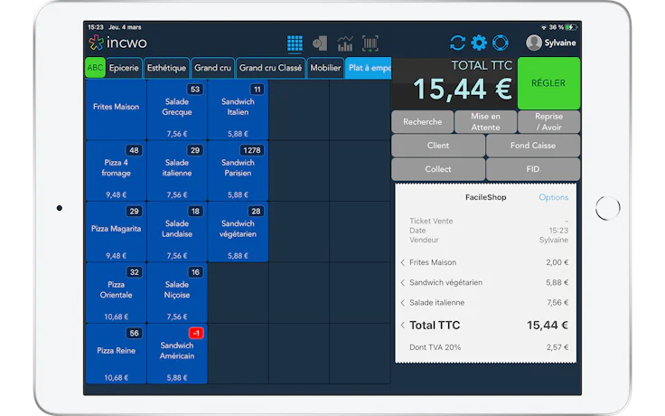 caisse enregistreuse ipad Incwo