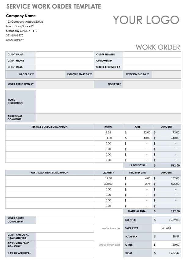 Work Order Service Presentation Example Digital Maintenance Work Orders: Definition and Examples