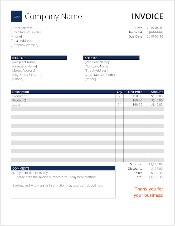 Invoice Example 