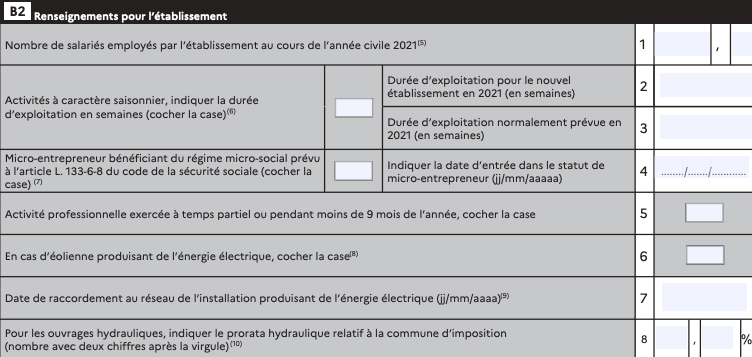 Déclaration initiale de cotisation foncière des entreprises : formulaire n° 1447-C-SD