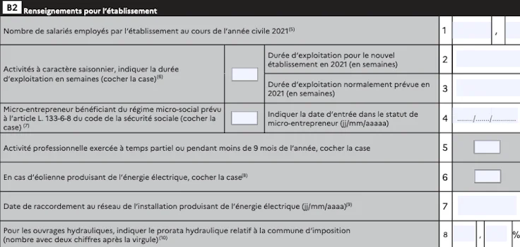 Déclaration initiale de cotisation foncière des entreprises : formulaire n° 1447-C-SD