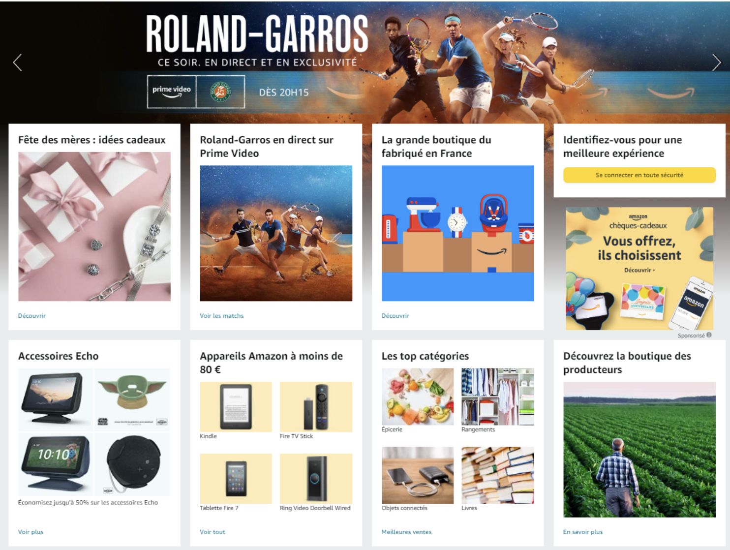 page d’accueil amazon