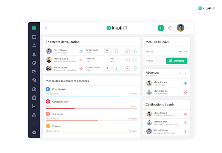 logiciel gestion congés : kiwiHR