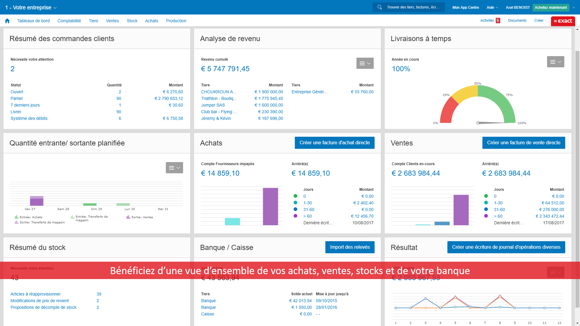 Meilleur logiciel gestion de stock : Exact Industrie