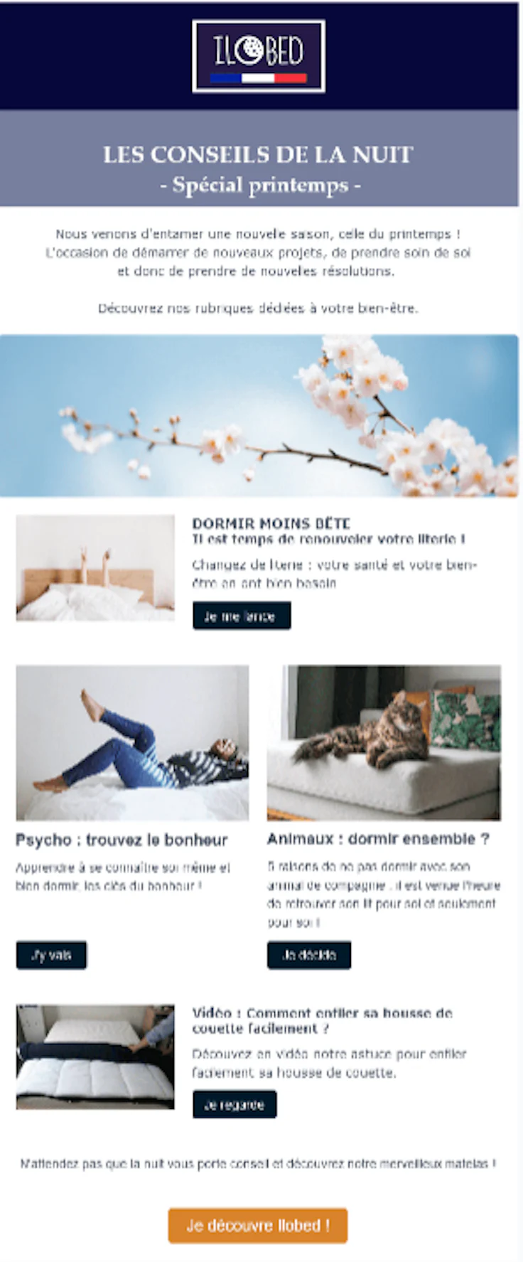Exemple design email avec curation de contenu