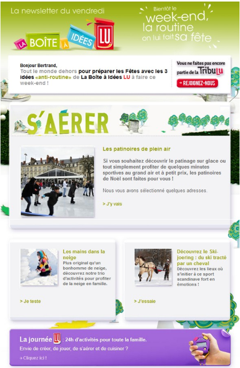Exemple design email éditorial