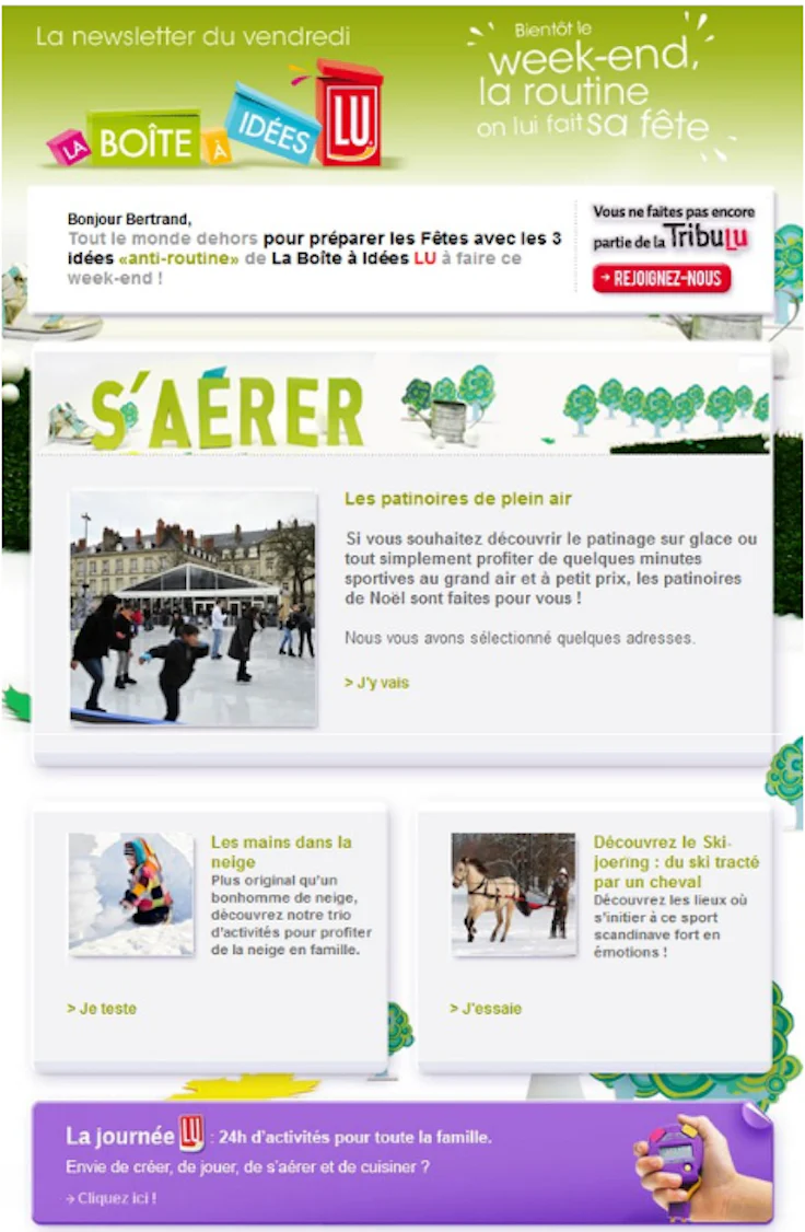 Exemple design email éditorial