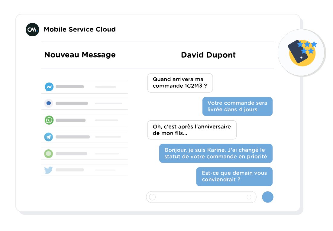 Logiciel service client : Mobile Service Cloud