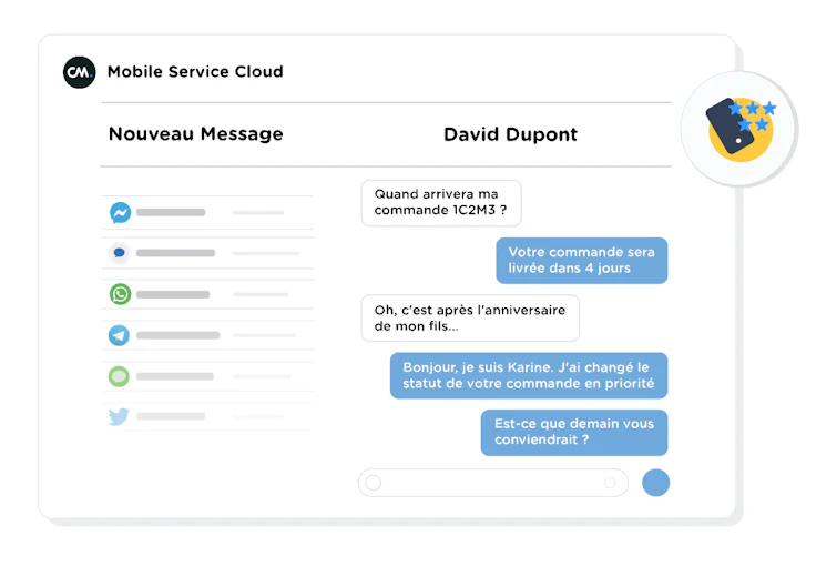 Logiciel service client : Mobile Service Cloud