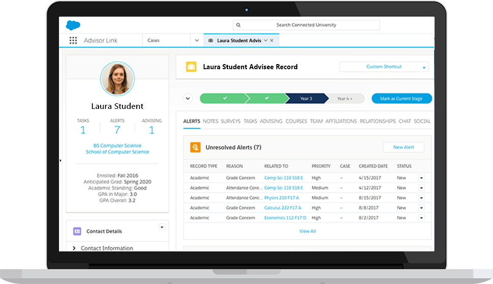 Salesforce interface student school crm