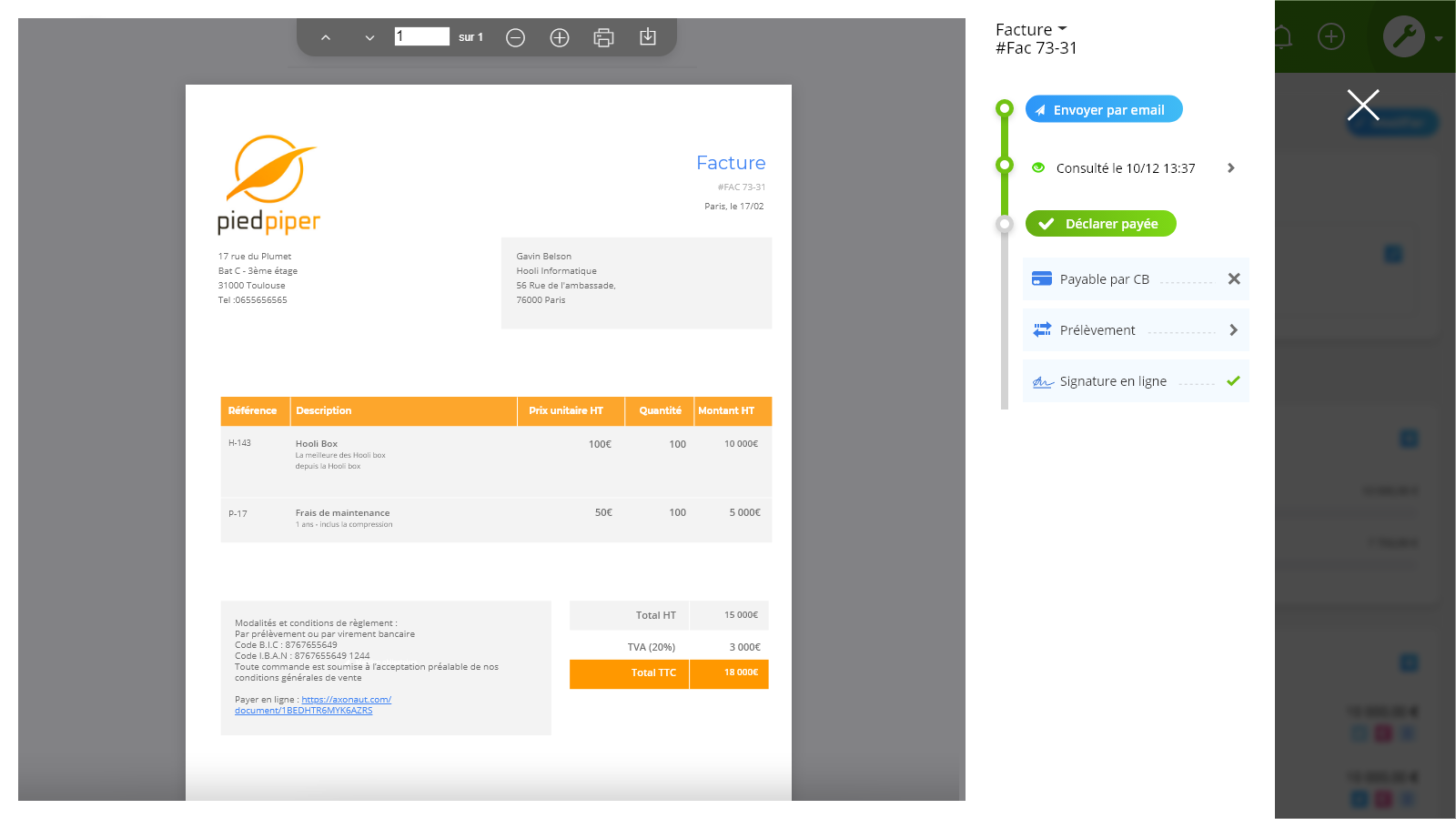 Facture devis logiciel gestion commerciale pour TPE Axonaut Facturation