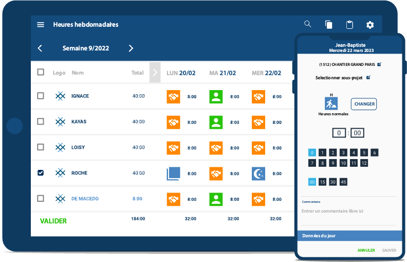 interface traxxeo logiciel pointage