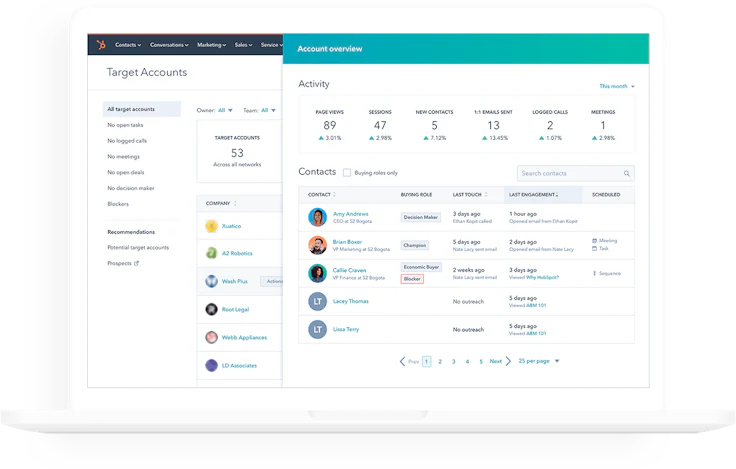 HubSpot interface CRM enterprise