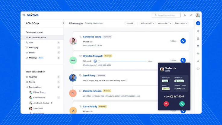 Nextvia interface Cloud PBX