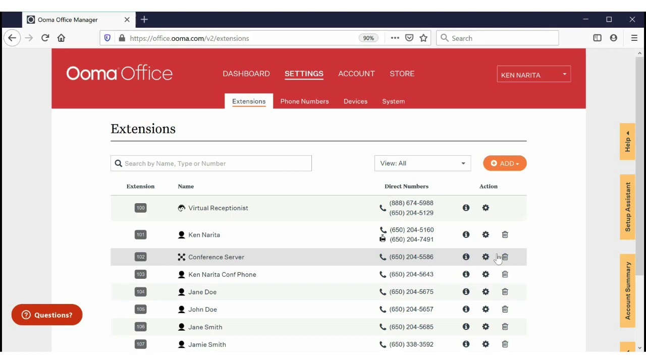 Ooma interface voip integration