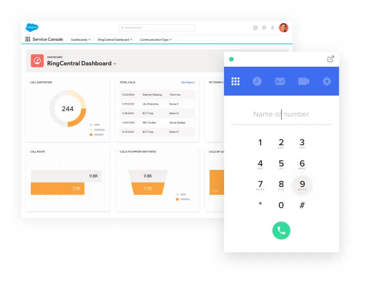 RingCentral interface cloud phone system