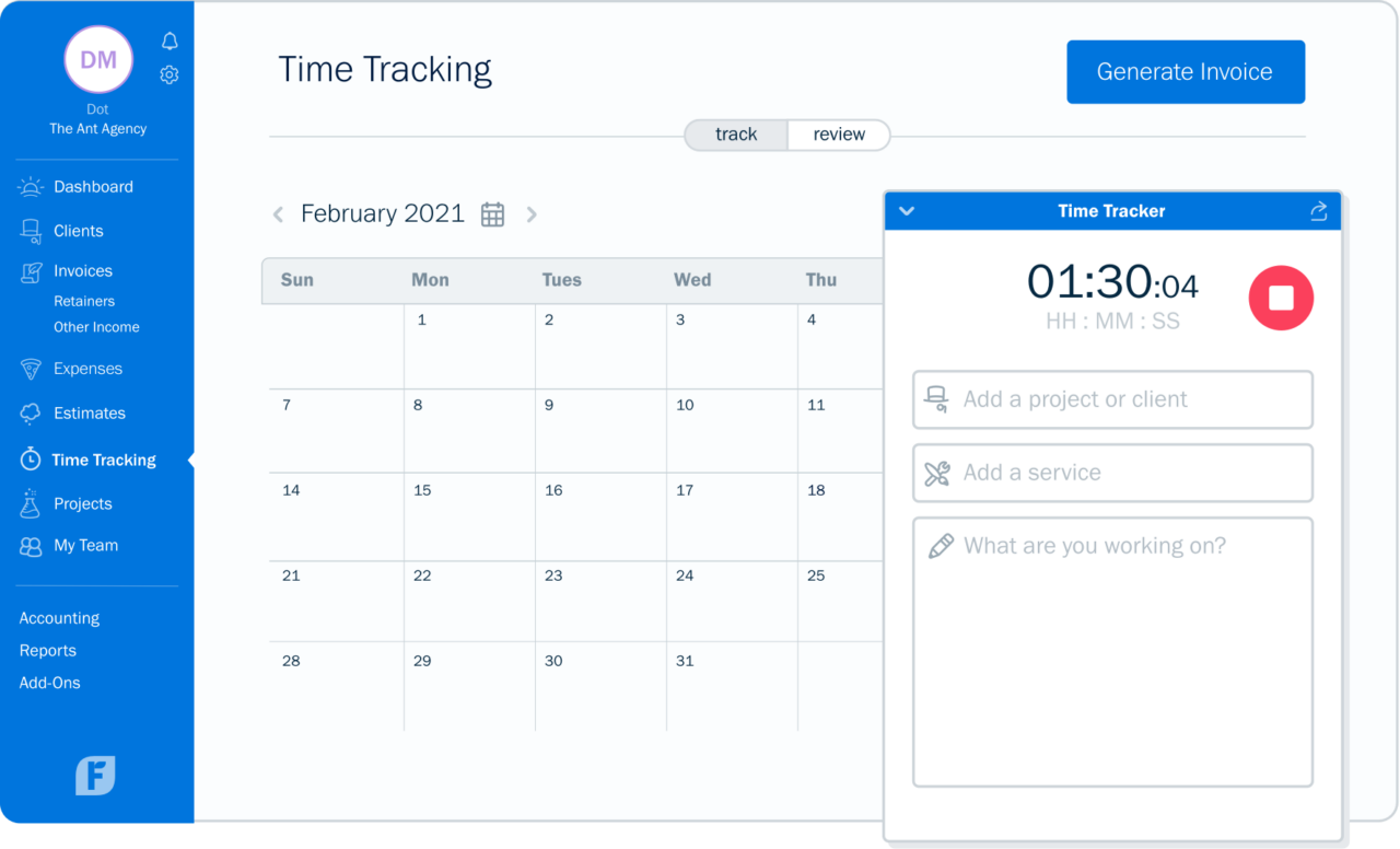 FreshBooks interface invoice approval software