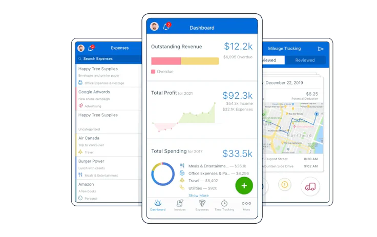 FreshBooks interface Mobile invoicing software