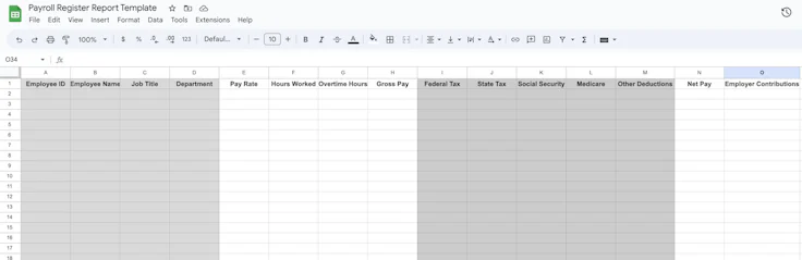 sample payroll report template