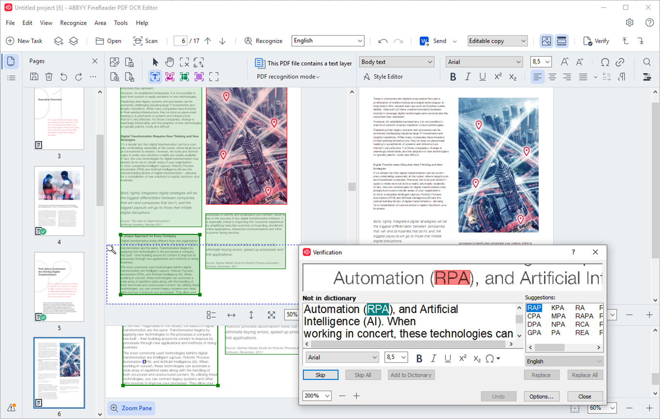 Logiciel OCR : ABBYY FineReader