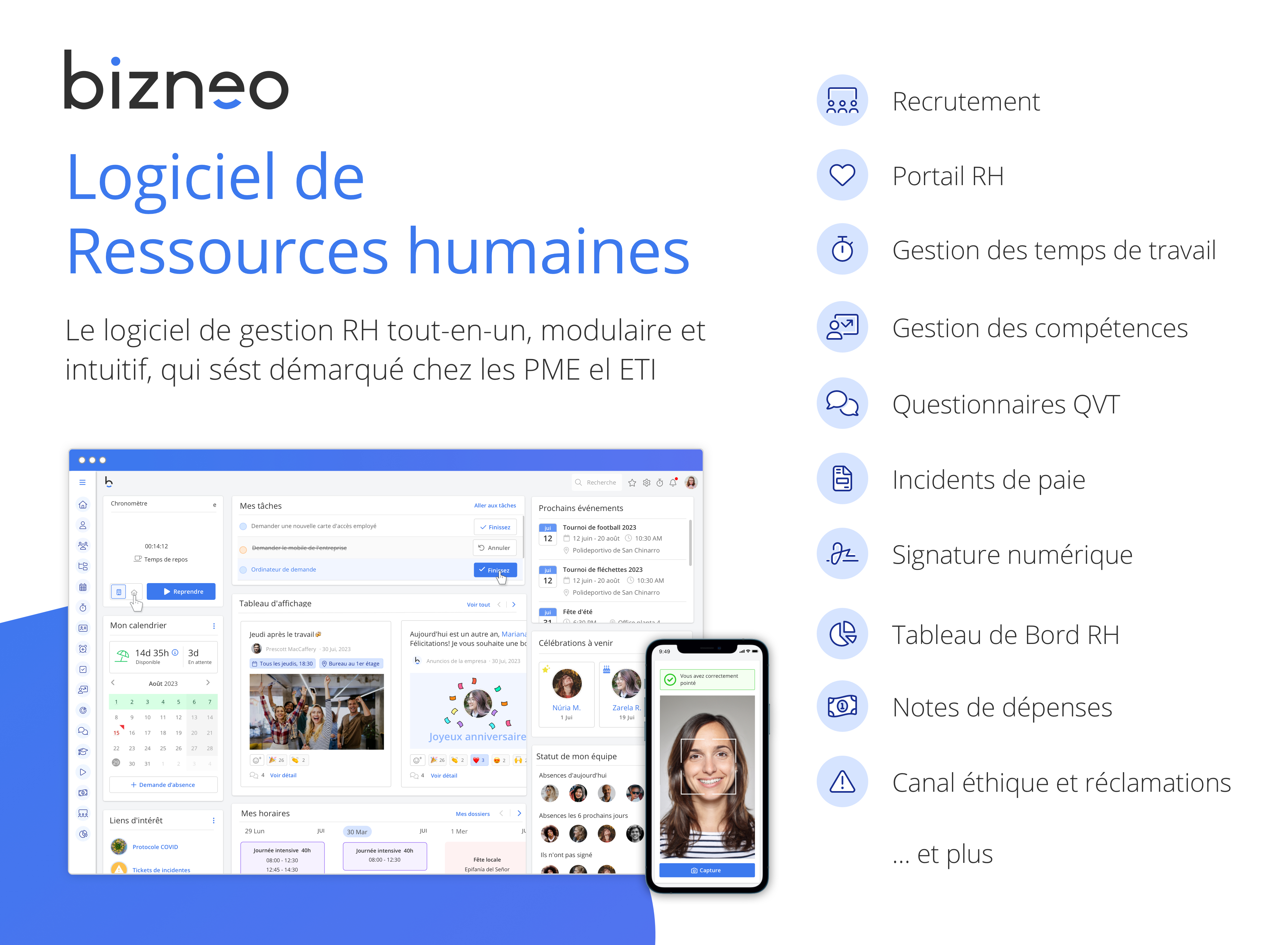 Logiciel SIRH Bizneo pour gestion des ressources humaines optimale