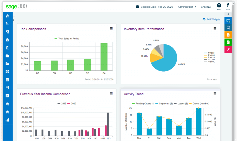 ERP exemple : Sage 300