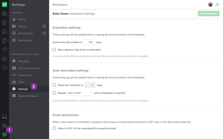 logiciel workflow : PandaDoc