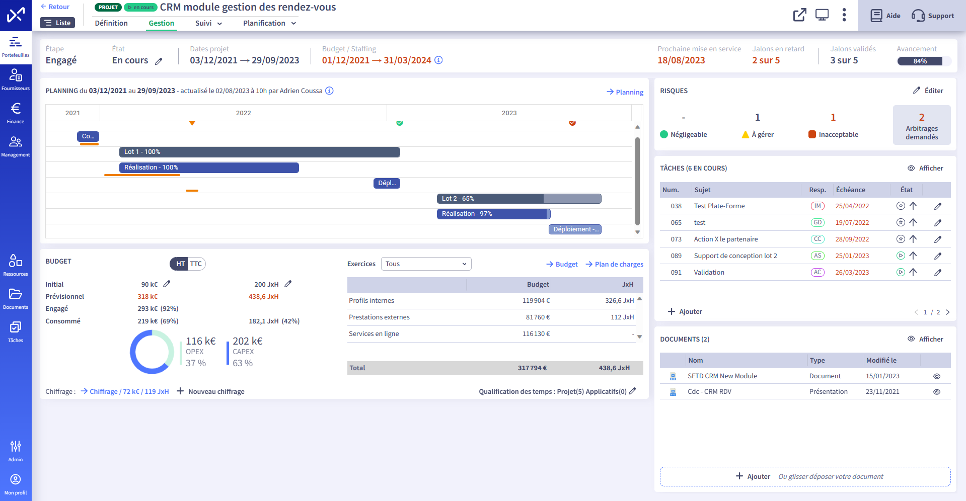 pilotage de projet : visuel Abraxio