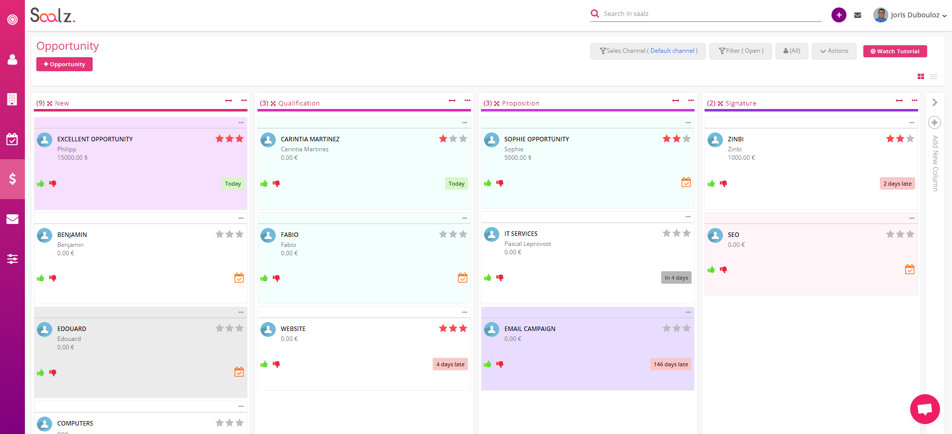 meilleur CRM : Saalz CRM
