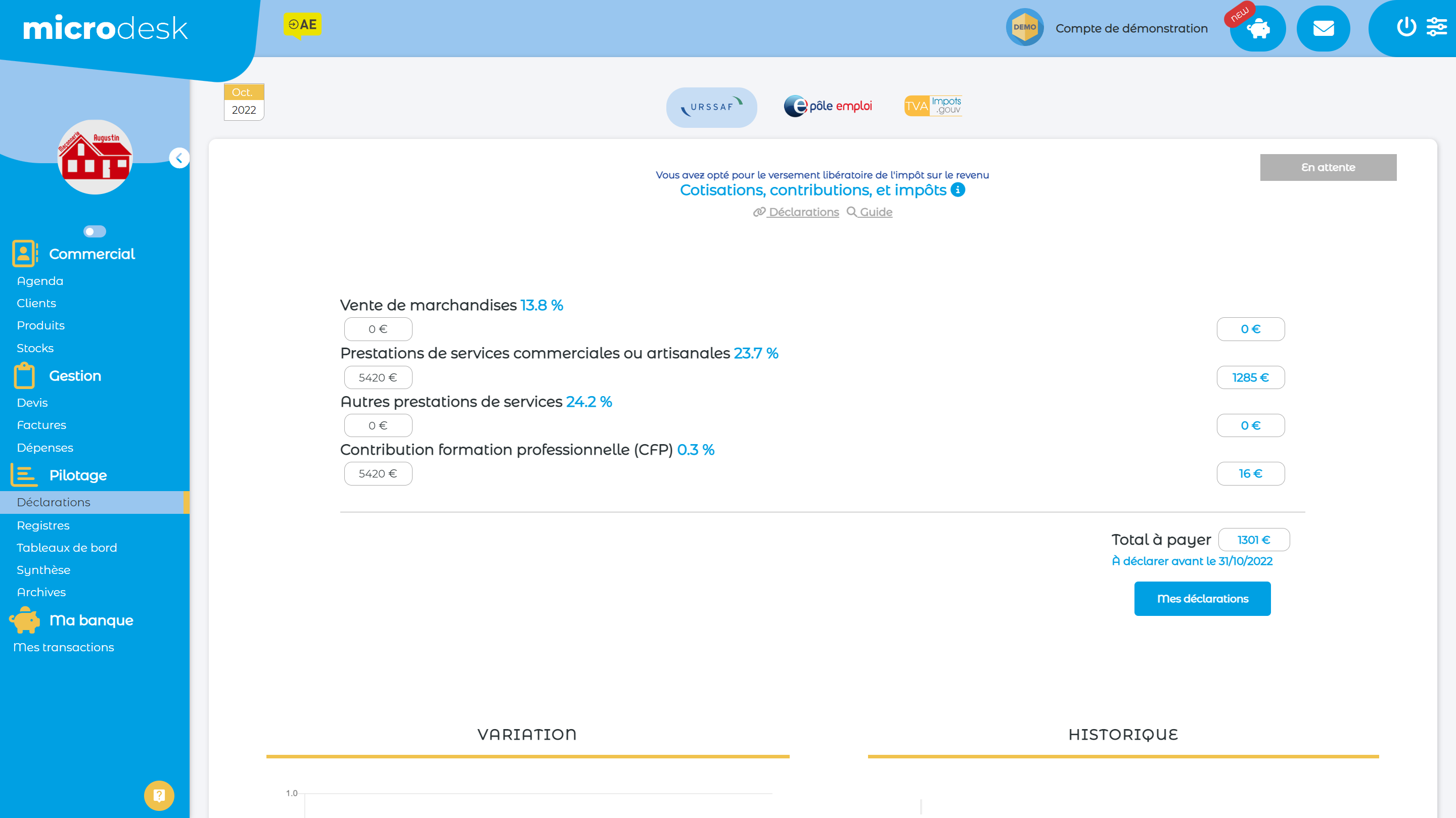 logiciel comptabilité auto entrepreneur : MicroDesk