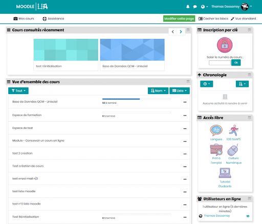 plateforme de formation : Moodle