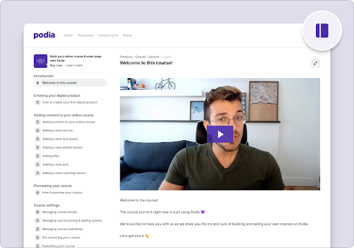 plateforme de formation : Podia