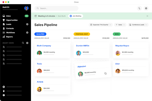 crm startup : close crm